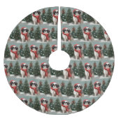 Japanse Chin Hond in Sneeuw Kerstmis Kerstboom Rok (Voorkant)