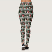 Japanse Chin Hond in Sneeuw Kerstmis Leggings (Achterkant)