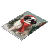 Japanse Chin Hond in Sneeuw Kerstmis Notitieboek (Linkerzijde)