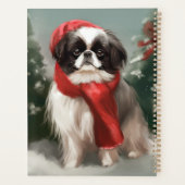 Japanse Chin Hond in Sneeuw Kerstmis Planner (Achterkant)