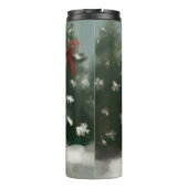 Japanse Chin Hond in Sneeuw Kerstmis Thermosbeker (Achterkant)