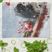 Japanse Chin-hond kerstfeest Theedoek (Gevouwen)