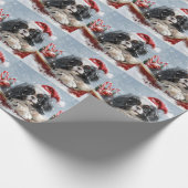 Japanse Chin Hond Kerstmis Feest Cadeaupapier (Hoek)