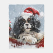 Japanse Chin Hond Kerstmis Feest Fleece Deken (Voorkant)