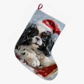 Japanse Chin Hond Kerstmis Feest Grote Kerstsok (Voorkant (Hangend))