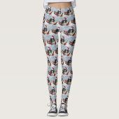 Japanse Chin Hond Kerstmis Feest Leggings (Voorkant)