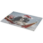 Japanse Chin Hond Kerstmis Feest Snijplank (Hoek)