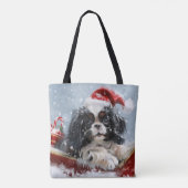 Japanse Chin Hond Kerstmis Feest Tote Bag (Achterkant)