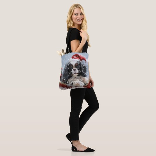 Japanse Chin Hond Kerstmis Feest Tote Bag (Op model)