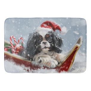 Japanse Chin Hond Kerstmis Feestelijk Badmat