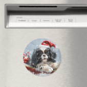 Japanse Chin Hond Kerstmis Feestelijk Magneet (Insitu (Vaatwasser))