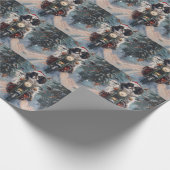 Japanse Chin Hond Rijden Motorfiets Kerstmis Cadeaupapier (Hoek)