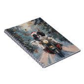 Japanse Chin Hond Rijden Motorfiets Kerstmis Notitieboek (Rechterzijde)