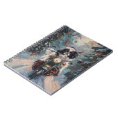 Japanse Chin Hond Rijden Motorfiets Kerstmis Notitieboek (Linkerzijde)