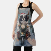 Japanse Chin Hond Rijden Motorfiets Kerstmis Schort (Insitu)