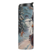 Japanse Chin Hond Rijden Motorfiets Kerstmis Thermosbeker (Gedraaid links)