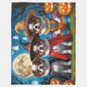 Japanse Chin Honden Pompoen Halloween Grappig Fleece Deken (Voorkant)