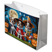 Japanse Chin Honden Pompoen Halloween Grappig Groot Cadeauzakje (Achterkant Gekanteld)