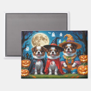 Japanse Chin Honden Pompoen Halloween Grappig Magneet