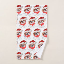 Japanse Chin Hondenras Kerststerren Handdoek