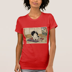 Japanse Chin in een Japans huis T-shirt