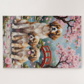 Japanse Chin Kersenbloesem Tuin Kunst Legpuzzel (Horizontaal)