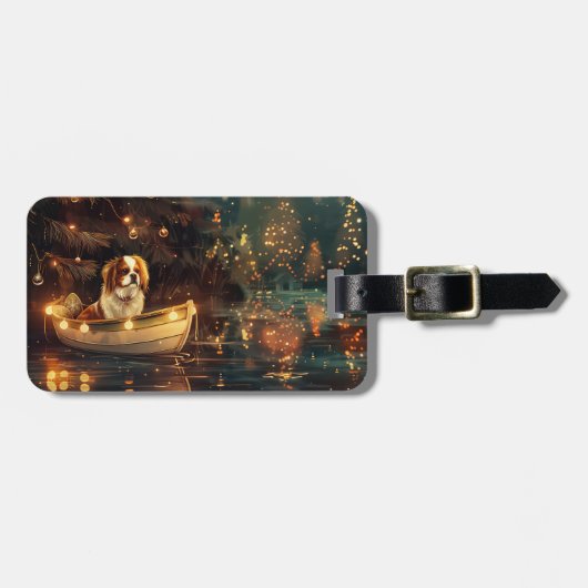 Japanse Chin Kerst Feestelijke Reis Bagagelabel (Voorkant horizontaal)