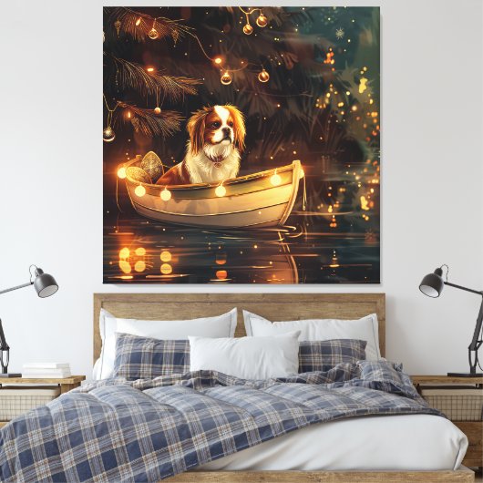 Japanse Chin Kerst Feestelijke Reis Canvas Afdruk (Insitu (Slaapkamer))