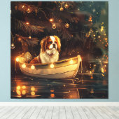 Japanse Chin Kerst Feestelijke Reis Canvas Afdruk (Insitu (Houten vloer))