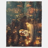 Japanse Chin Kerst Feestelijke Reis Fleece Deken (Voorkant)