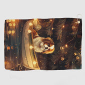 Japanse Chin Kerst Feestelijke Reis Golfhanddoek (Horizontaal)