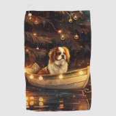 Japanse Chin Kerst Feestelijke Reis Golfhanddoek (Voorkant)