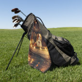 Japanse Chin Kerst Feestelijke Reis Golfhanddoek (Groen)