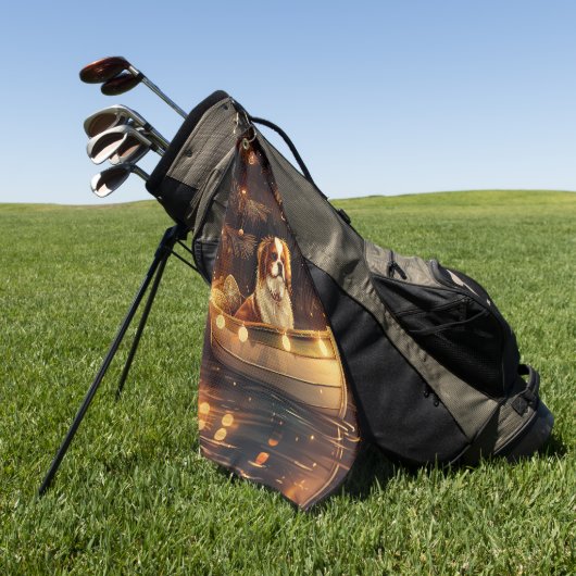 Japanse Chin Kerst Feestelijke Reis Golfhanddoek (Groen)