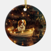 Japanse Chin Kerst Feestelijke Reis Keramisch Ornament (Voorkant)