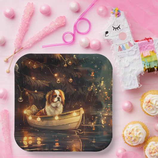 Japanse Chin Kerst Feestelijke Reis Papieren Bordje (Feest)