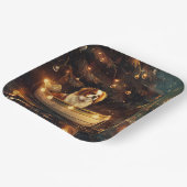 Japanse Chin Kerst Feestelijke Reis Papieren Bordje (Gebogen)