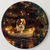 Japanse Chin Kerst Feestelijke Reis Ronde Button 6,0 Cm (Voorkant)