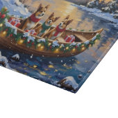 Japanse Chin Kerstboot Vakantie Snijplank (Hoek)