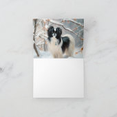 Japanse Chin Laat het Sneeuwen Kerstmis Kaart (Binnen)