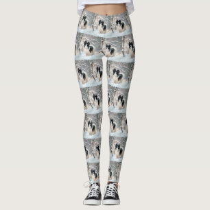 Japanse Chin Laat het Sneeuwen Kerstmis Leggings