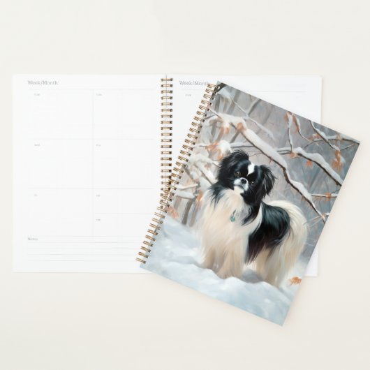 Japanse Chin Laat het Sneeuwen Kerstmis Planner (Display)