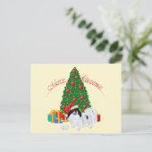 Japanse Chin Merry Kerstmis Feestdagenkaart (Staand voorkant)
