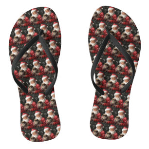 Japanse Chin met Kerstman Feestelijke Kerstmis Teenslippers