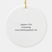 Japanse Chin Original Dog Art Ornament (Achterkant)