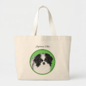 Japanse Chin Puppy Schilderen Originele Pet Dog Ar Grote Tote Bag (Voorkant)