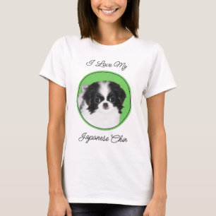 Japanse Chin Puppy Schilderij - Originele Honden K T-shirt