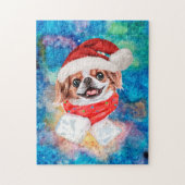 Japanse Chin Ras Hond Kerstmis Legpuzzel (Verticaal)