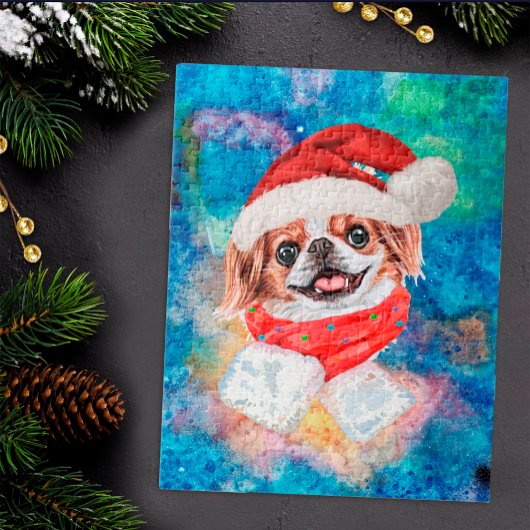 Japanse Chin Ras Hond Kerstmis Legpuzzel