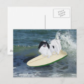 Japanse Chin Surfen Briefkaart (Voorkant / Achterkant)
